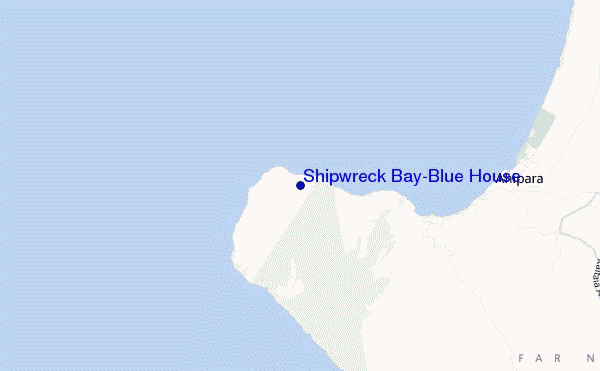 carte de localisation de Shipwreck Bay-Blue House