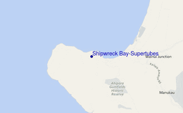 carte de localisation de Shipwreck Bay-Supertubes