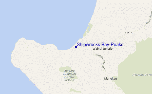 carte de localisation de Shipwrecks Bay-Peaks