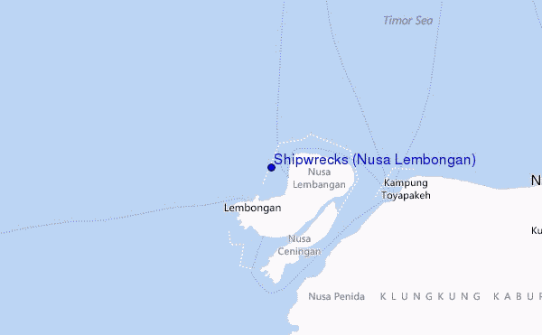 carte de localisation de Shipwrecks (Nusa Lembongan)