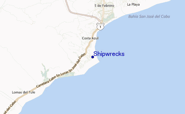 carte de localisation de Shipwrecks