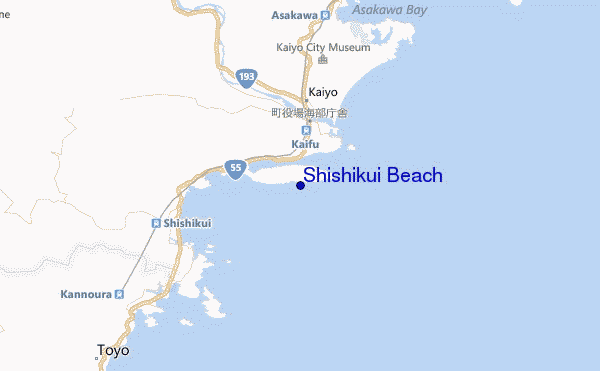 carte de localisation de Shishikui Beach