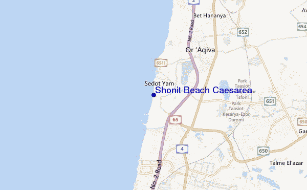 carte de localisation de Shonit Beach Caesarea