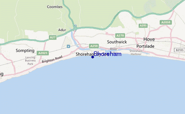 carte de localisation de Shoreham