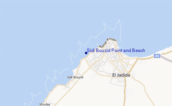 carte de localisation de Sidi Bouzid Point and Beach