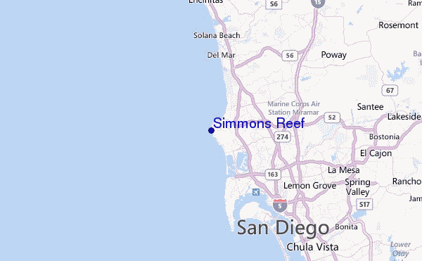 Simmons Reef Location Map