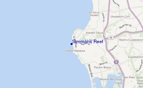 carte de localisation de Simmons Reef
