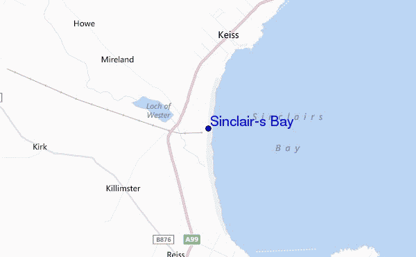 carte de localisation de Sinclair's Bay