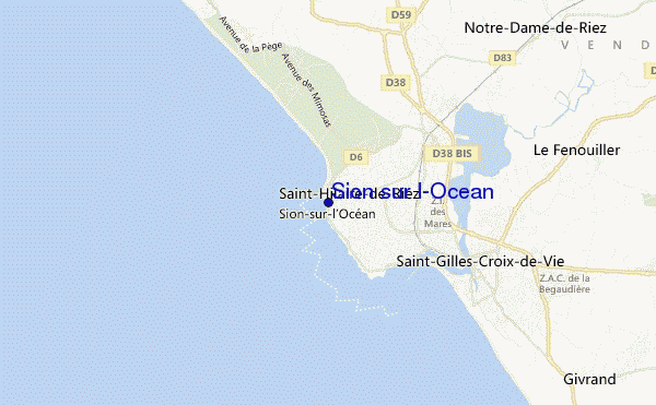 carte de localisation de Sion sur l'Ocean