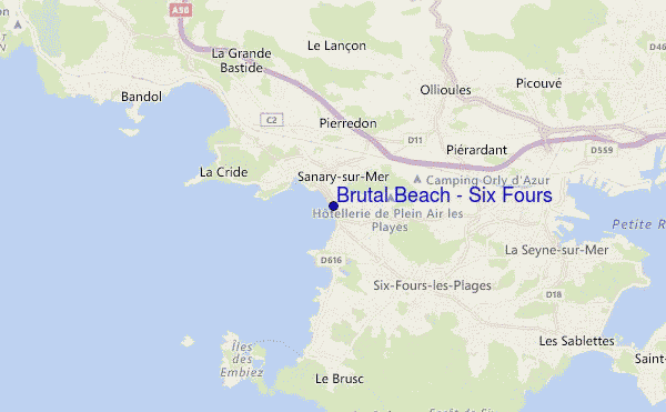 carte de localisation de Brutal Beach - Six Fours