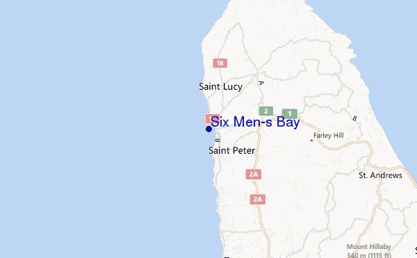 carte de localisation de Six Men's Bay