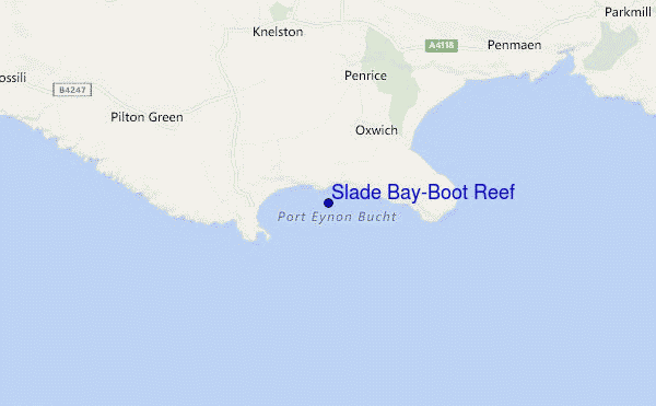 carte de localisation de Slade Bay/Boot Reef