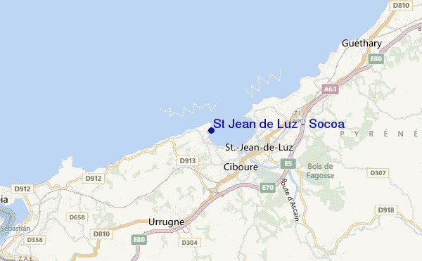 carte de localisation de St Jean de Luz - Socoa