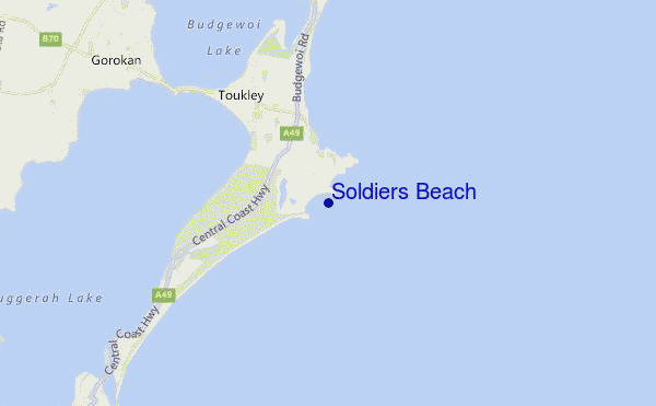 carte de localisation de Soldiers Beach