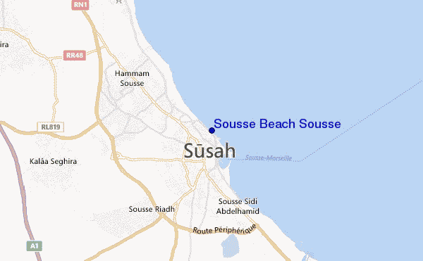 carte de localisation de Sousse Beach Sousse
