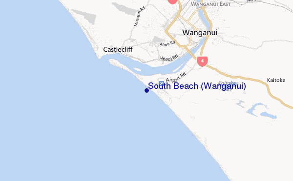 carte de localisation de South Beach (Wanganui)