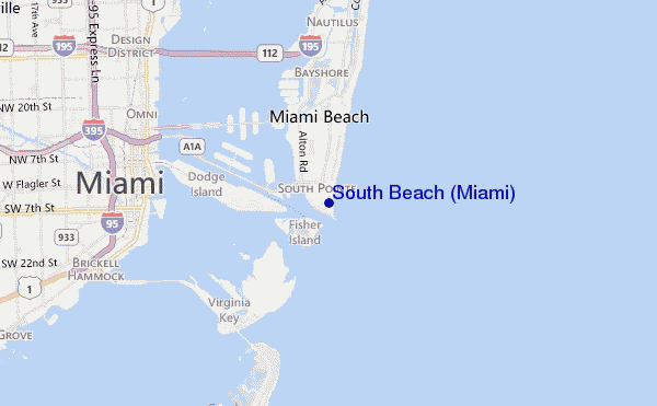 carte de localisation de South Beach (Miami)