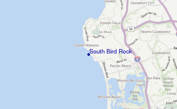 carte de localisation de South Bird Rock
