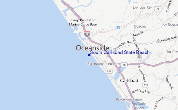 carte de localisation de South Carlsbad State Beach
