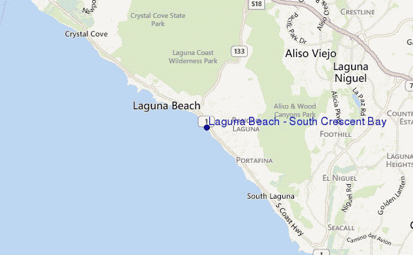carte de localisation de Laguna Beach - South Crescent Bay