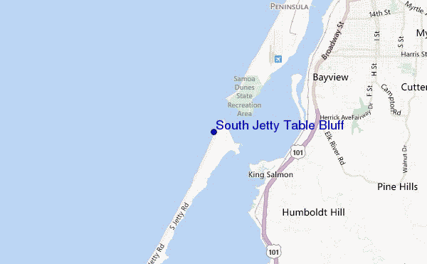 carte de localisation de South Jetty Table Bluff