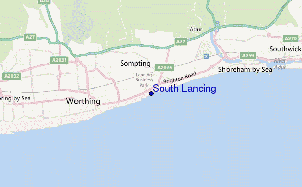 carte de localisation de South Lancing