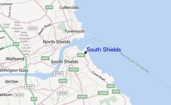 carte de localisation de South Shields