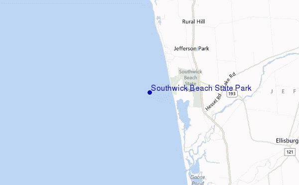 carte de localisation de Southwick Beach State Park