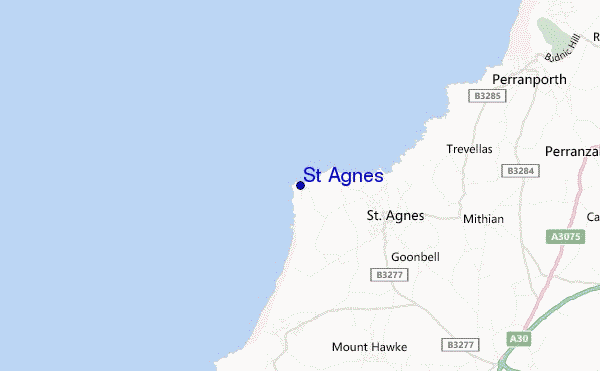 carte de localisation de St Agnes