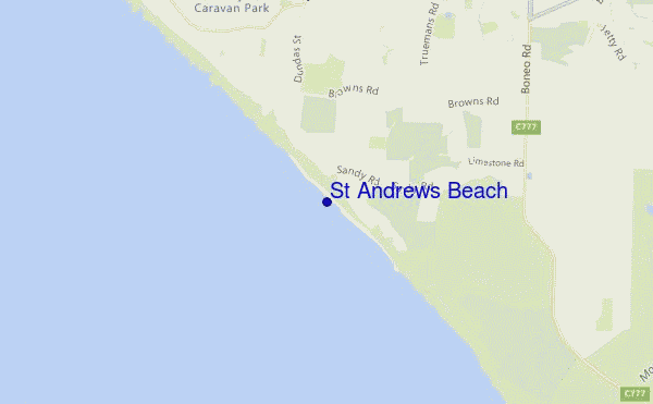 carte de localisation de St Andrews Beach