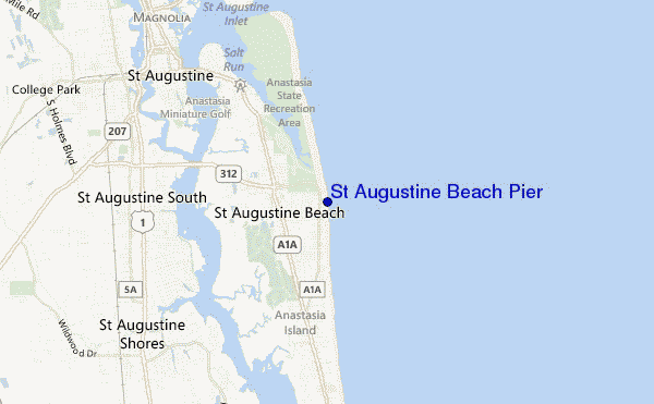 carte de localisation de St Augustine Beach Pier