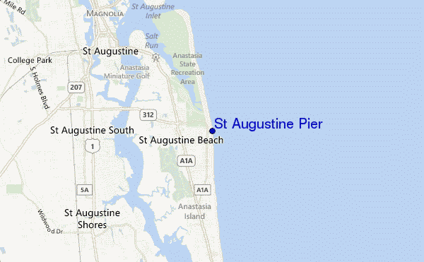 carte de localisation de St Augustine Pier