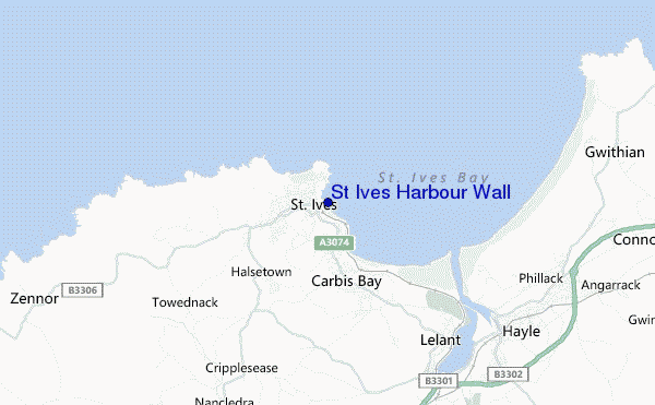 carte de localisation de St Ives Harbour Wall