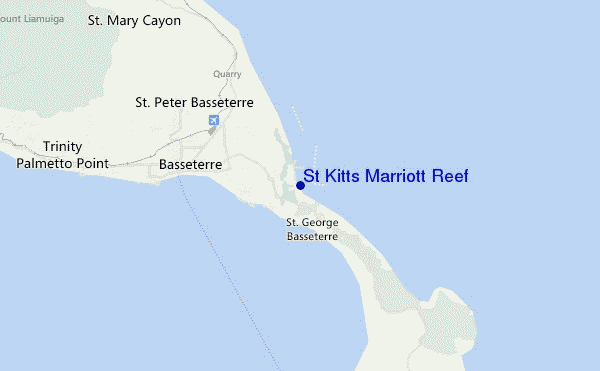 carte de localisation de St Kitts Marriott Reef