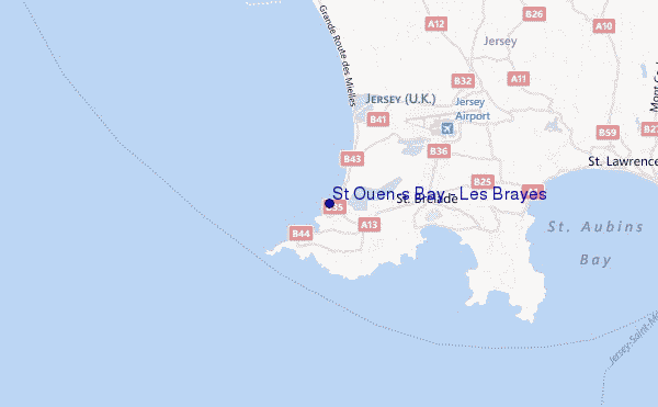 carte de localisation de St Ouen's Bay - Les Brayes