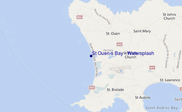 carte de localisation de St Ouen's Bay - Watersplash