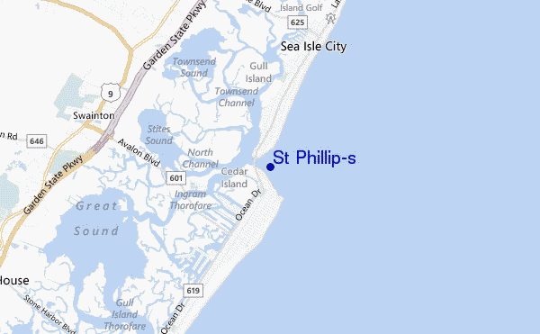 carte de localisation de St Phillip's