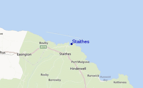 carte de localisation de Staithes