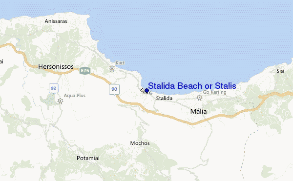 carte de localisation de Stalida Beach or Stalis