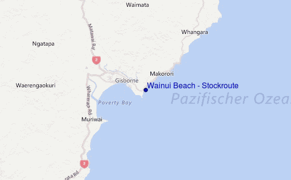 Wainui Beach - Stockroute Location Map
