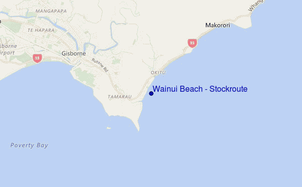 carte de localisation de Wainui Beach - Stockroute