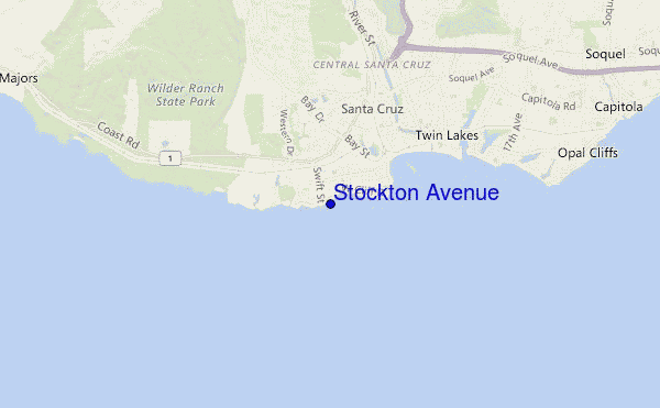 carte de localisation de Stockton Avenue