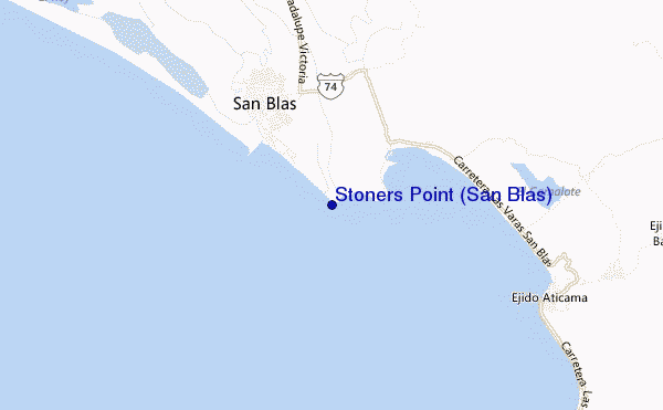 carte de localisation de Stoners Point (San Blas)