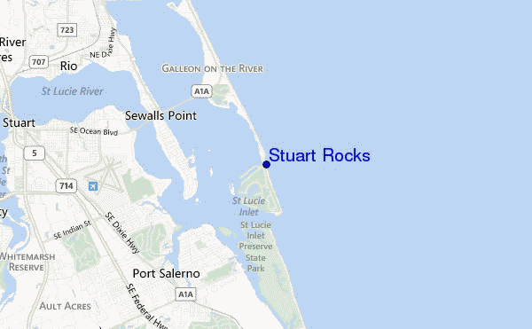 carte de localisation de Stuart Rocks