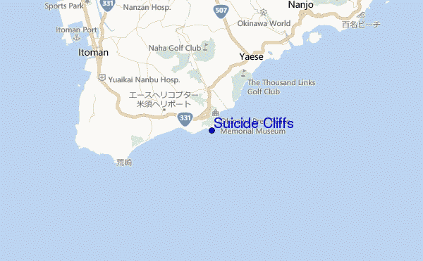 carte de localisation de Suicide Cliffs