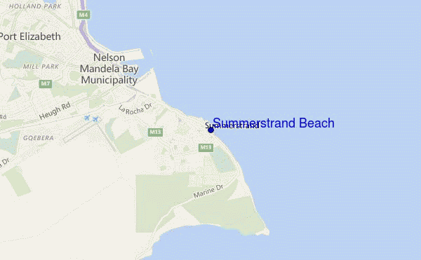 carte de localisation de Summerstrand Beach