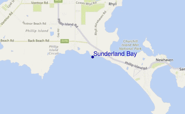 carte de localisation de Sunderland Bay