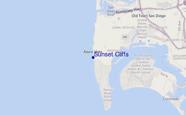 carte de localisation de Sunset Cliffs