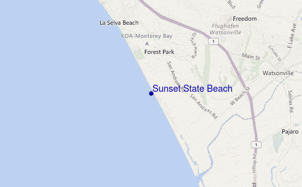 carte de localisation de Sunset State Beach