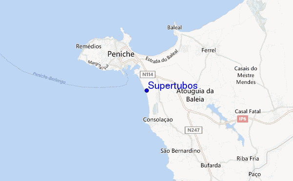 carte de localisation de Supertubos